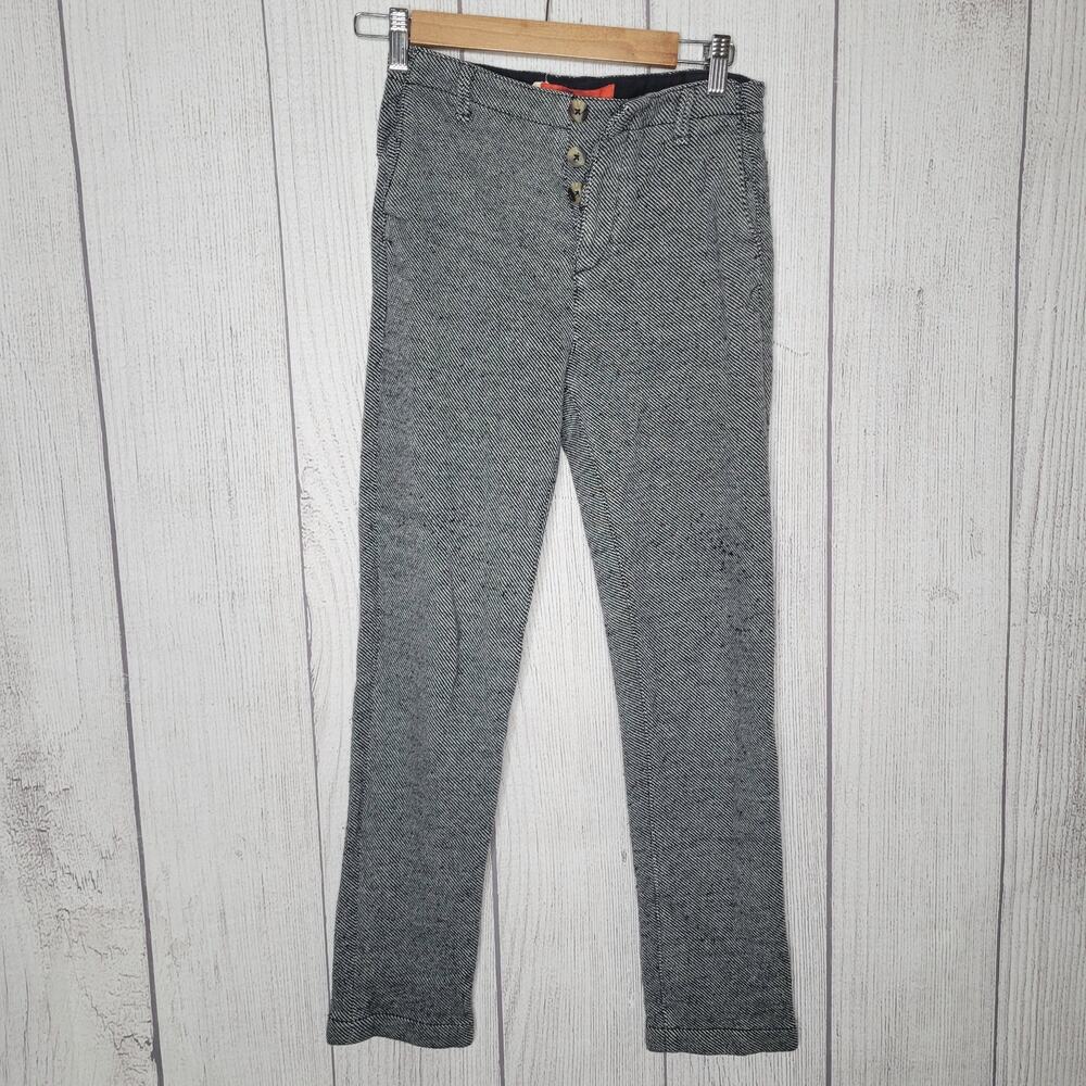 Anthropologie Cartonnier Mid Rise Gray Wool Blend Button Fly Slacks Womens 25